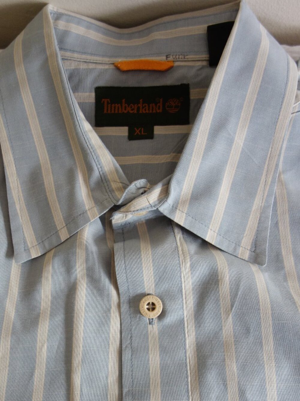 TIMBERLAND Pale Sage & Cream Striped Long Sleeve Button Shirt – Mens XL